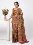 Siri Sarees Premium Digital Print Satin Crepe Silk Saree