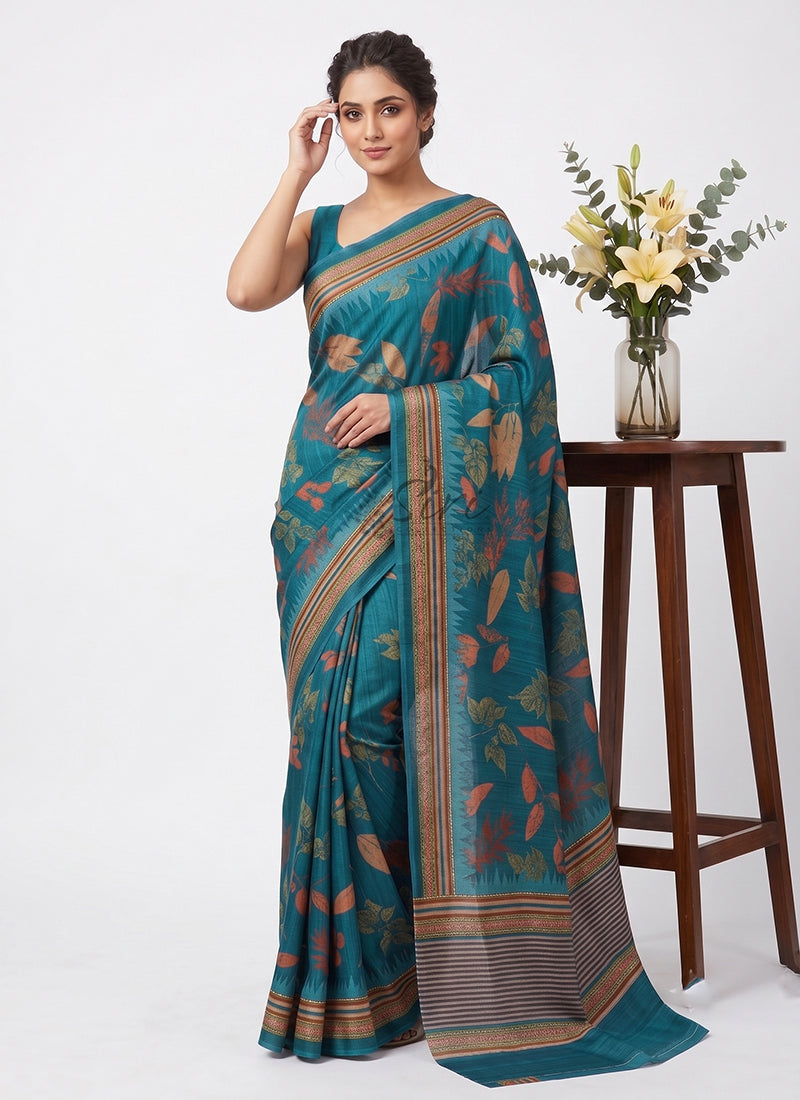 Siri Sarees Premium Digital Print Satin Crepe Silk Saree