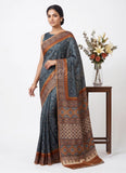 Premium Digital Print Satin Crepe Silk Saree with Blouse