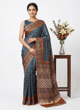 Premium Digital Print Satin Crepe Silk Saree with Blouse