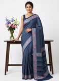 Premium Digital Print Satin Crepe Silk Saree with Blouse