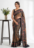 Premium Digital Print Satin Crepe Silk Saree with Blouse