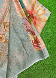 Latest Beautiful Digital Print Satin Silk Saree