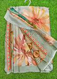 Latest Beautiful Digital Print Satin Silk Saree