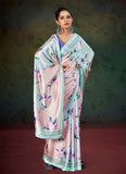 Lovely Digital Print Satin Saree