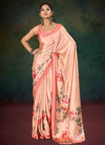 Lovely Digital Print Satin Saree