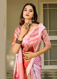 Lovely Digital Print Satin Saree