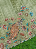 Beautiful Tussar Silk in Kalamkari and Kantha