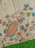 Beautiful Tussar Silk in Kalamkari and Kantha