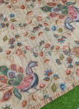 Beautiful Tussar Silk in Kalamkari and Kantha