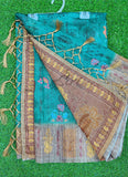 Beautiful Digital Print Semi Tussar Saree