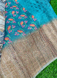 Beautiful Digital Print Semi Tussar Saree