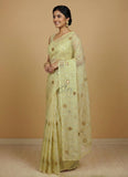 Designer Organza Saree in Hand Mirror Work