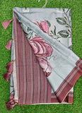 Lovely Digital Print Fancy Crush Silk Saree