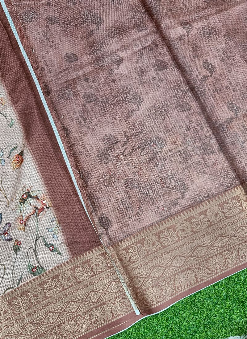 Beautiful Digital Print Kota Saree in Kanchi Borders
