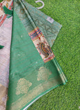 Beautiful Digital Print Fancy Silk Saree in Kanchi Borders