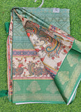 Beautiful Digital Print Fancy Silk Saree in Kanchi Borders