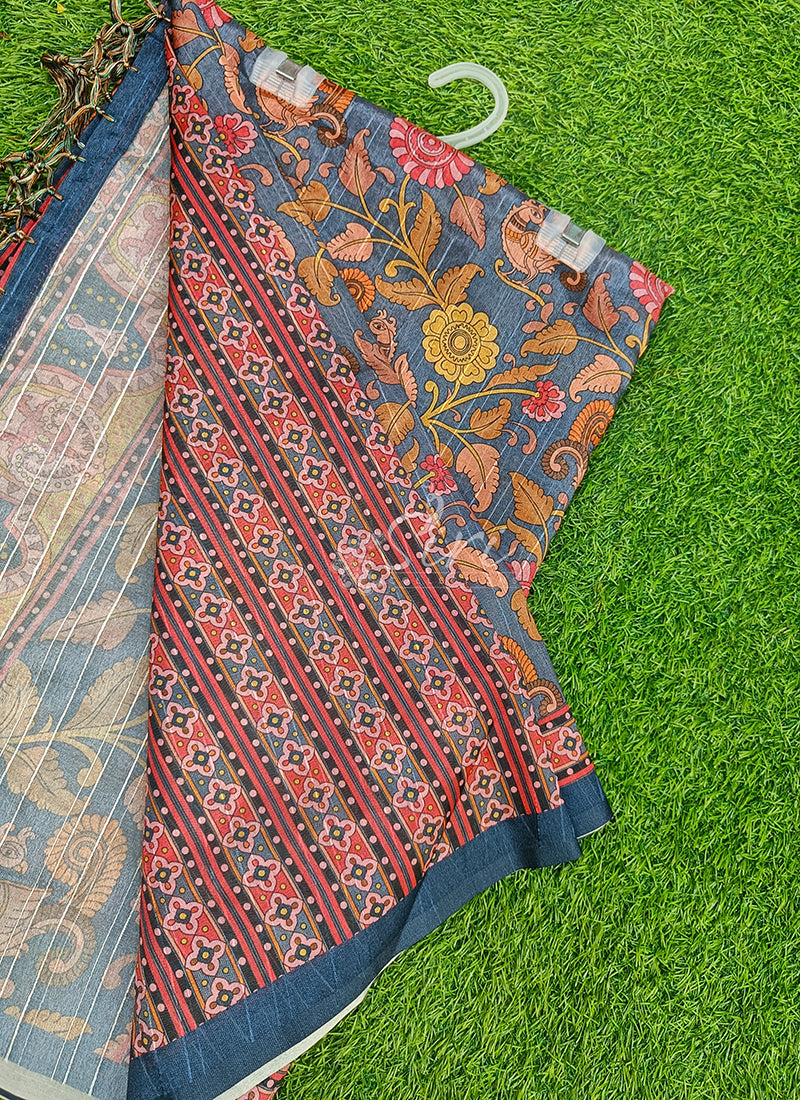 Latest Digital Print Soft Bhagalpuri Silk Saree