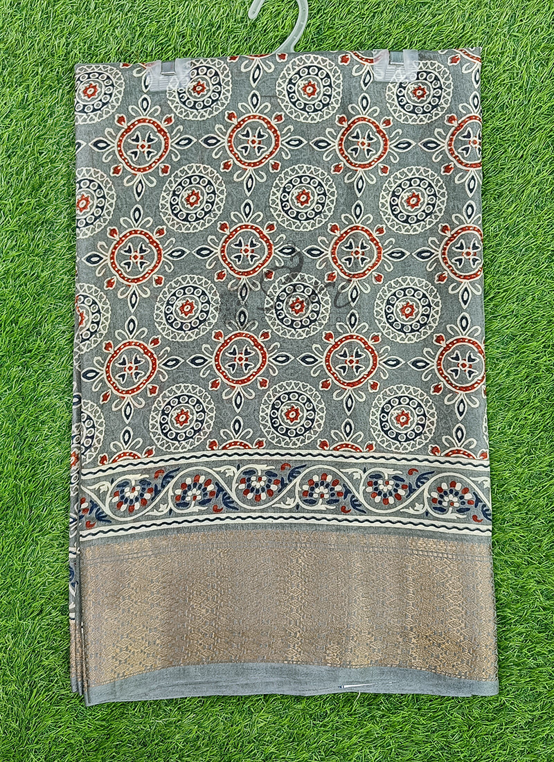 Latest Printed Semi Silk Saree