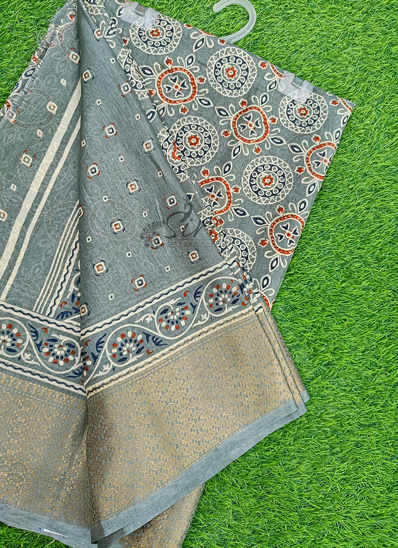 Latest Printed Semi Silk Saree