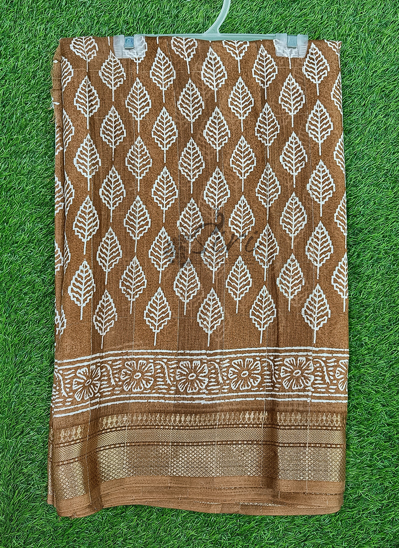 Beautiful Printed Jute Silk Saree