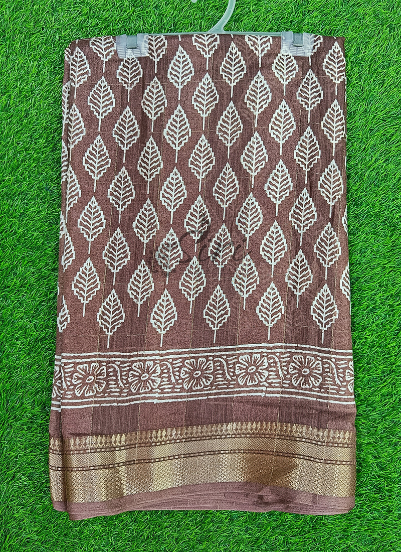 Beautiful Printed Jute Silk Saree