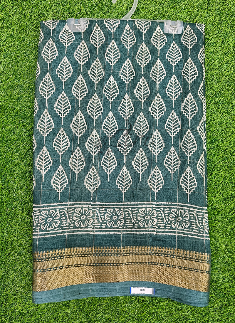 Beautiful Printed Jute Silk Saree