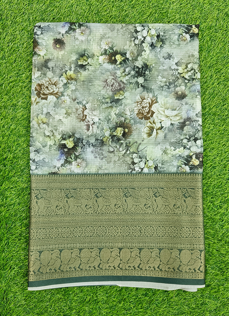 Beautiful Digital Print Kota Saree in Kanchi Borders