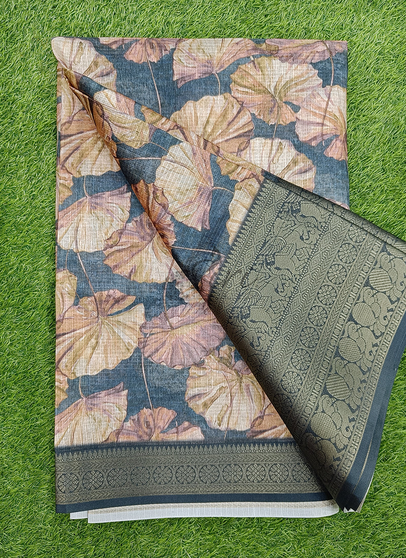 Beautiful Digital Print Kota Saree in Kanchi Borders