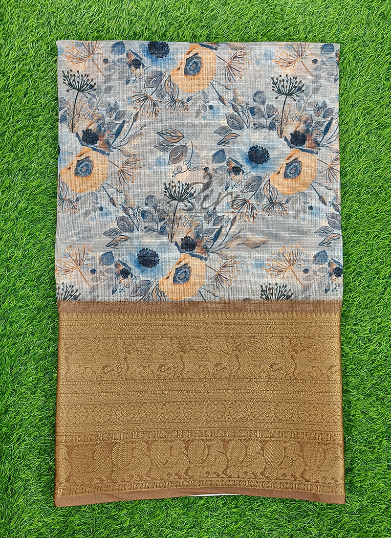 Beautiful Digital Print Kota Saree in Kanchi Borders