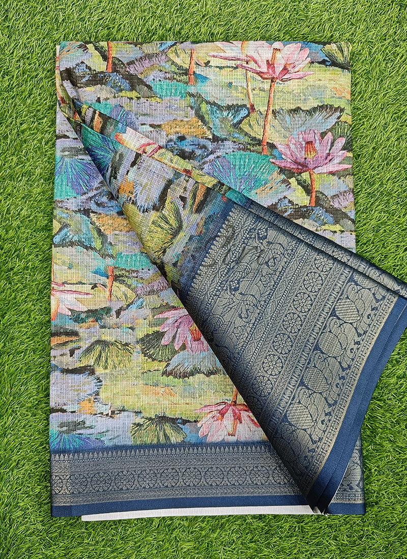 Beautiful Digital Print Kota Saree in Kanchi Borders