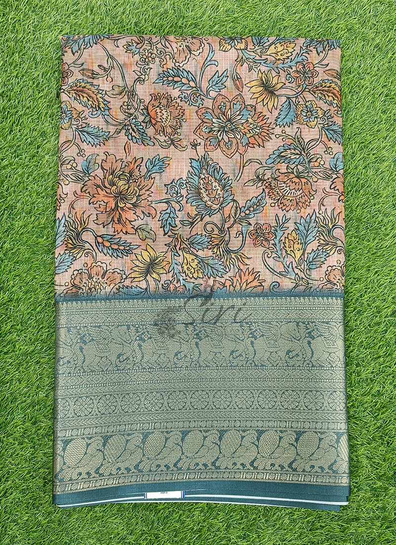 Beautiful Digital Print Kota Saree in Kanchi Borders