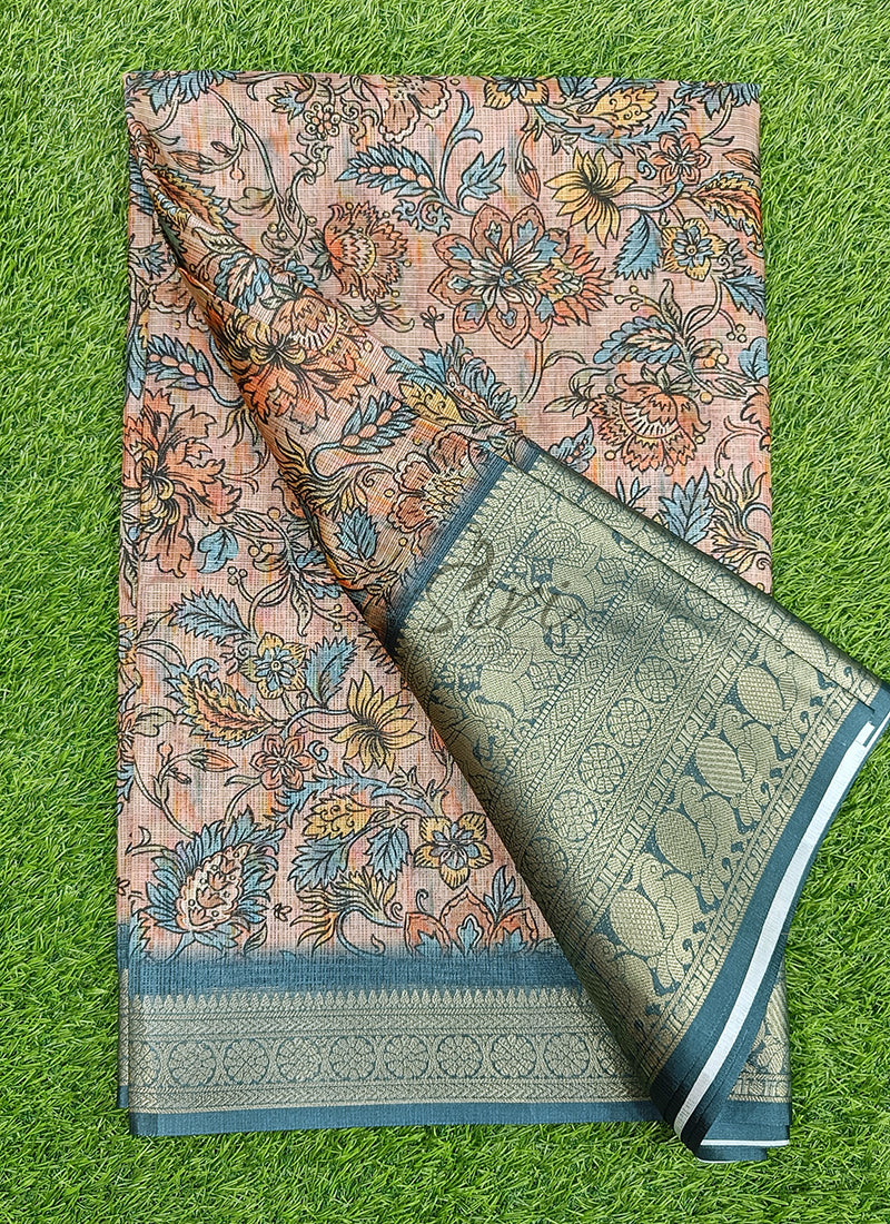 Beautiful Digital Print Kota Saree in Kanchi Borders