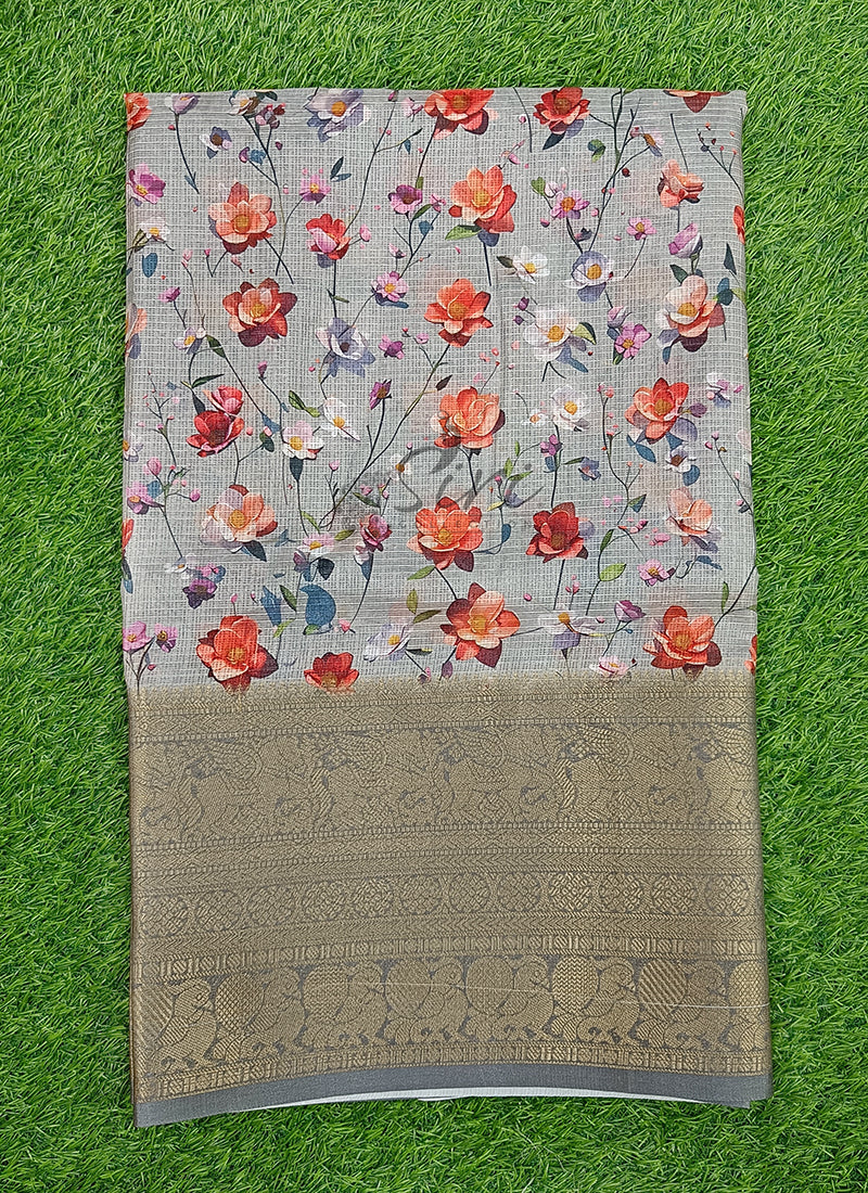 Beautiful Digital Print Kota Saree in Kanchi Borders