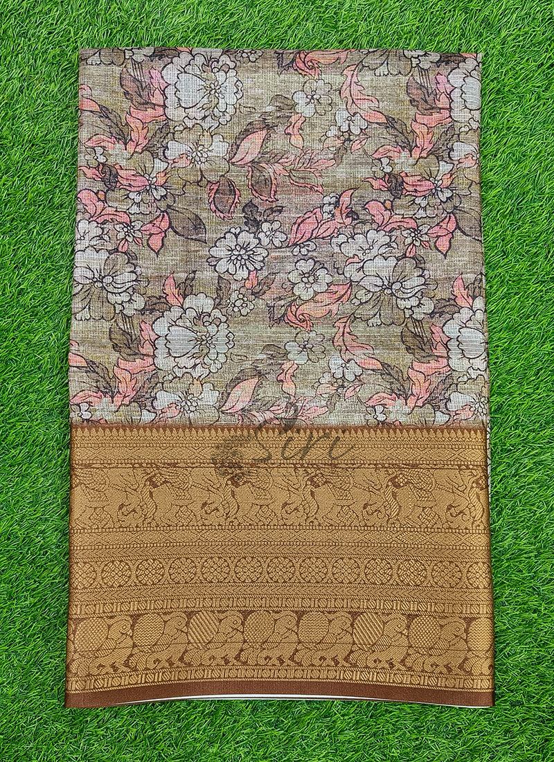 Beautiful Digital Print Kota Saree in Kanchi Borders