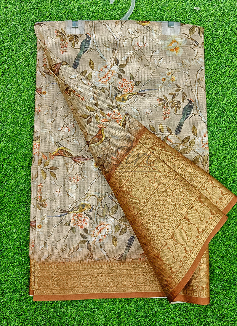 Beautiful Digital Print Kota Saree in Kanchi Borders