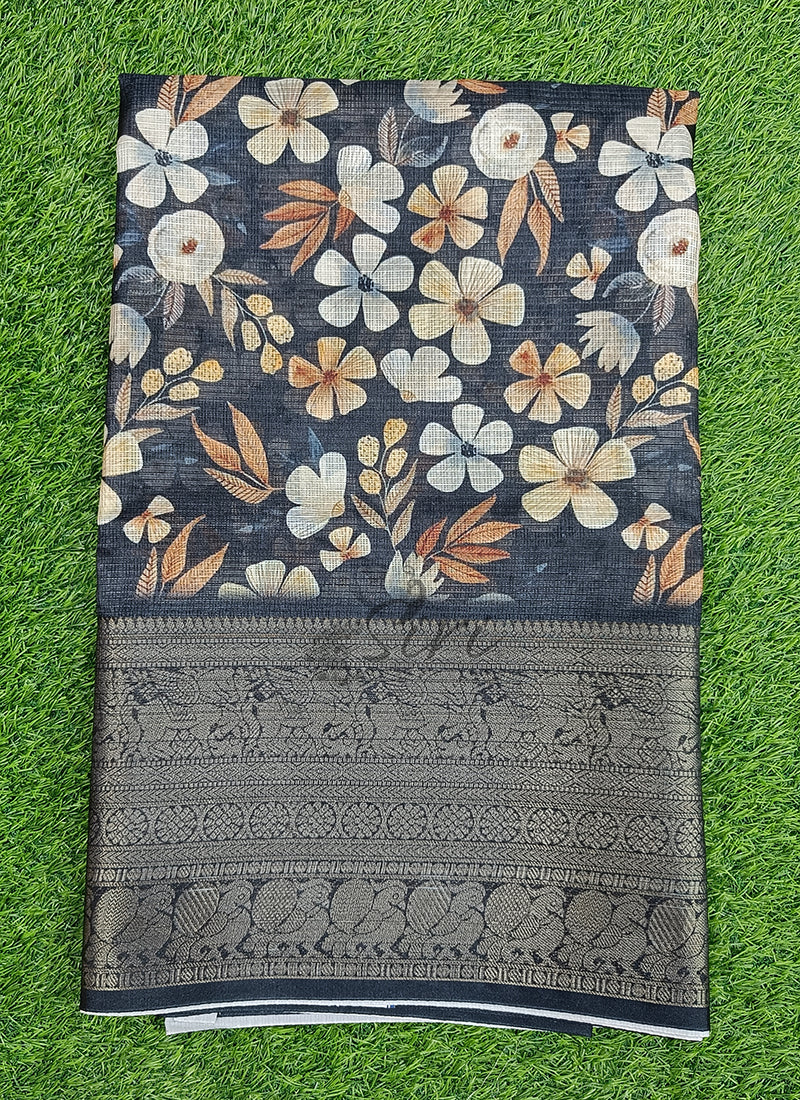 Beautiful Digital Print Kota Saree in Kanchi Borders