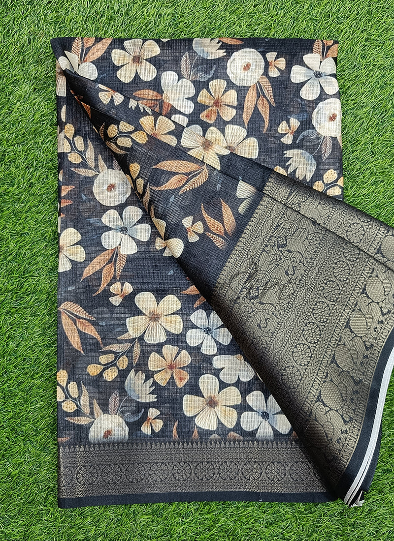 Beautiful Digital Print Kota Saree in Kanchi Borders