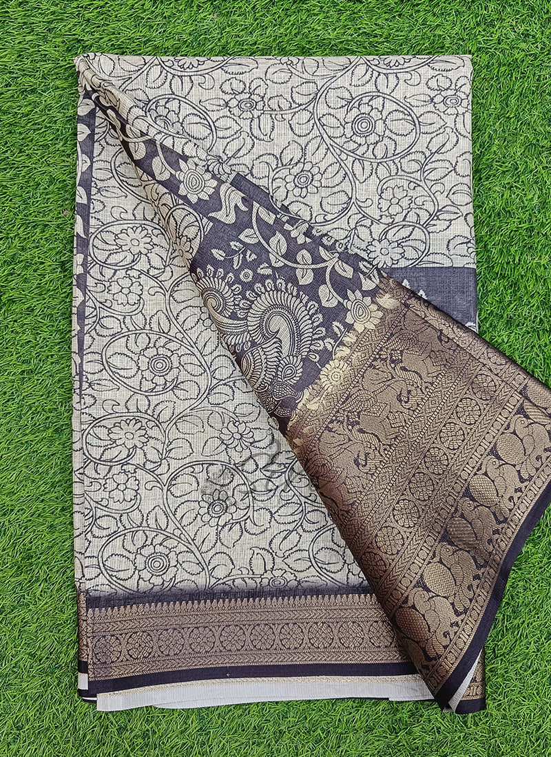 Beautiful Digital Print Kota Saree in Kanchi Borders