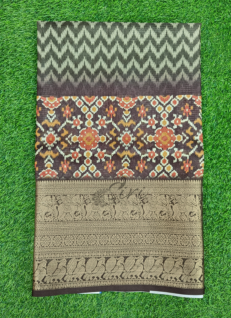 Beautiful Digital Print Kota Saree in Kanchi Borders