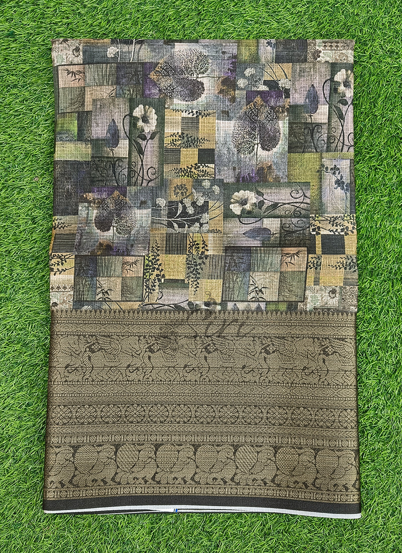 Beautiful Digital Print Kota Saree in Kanchi Borders