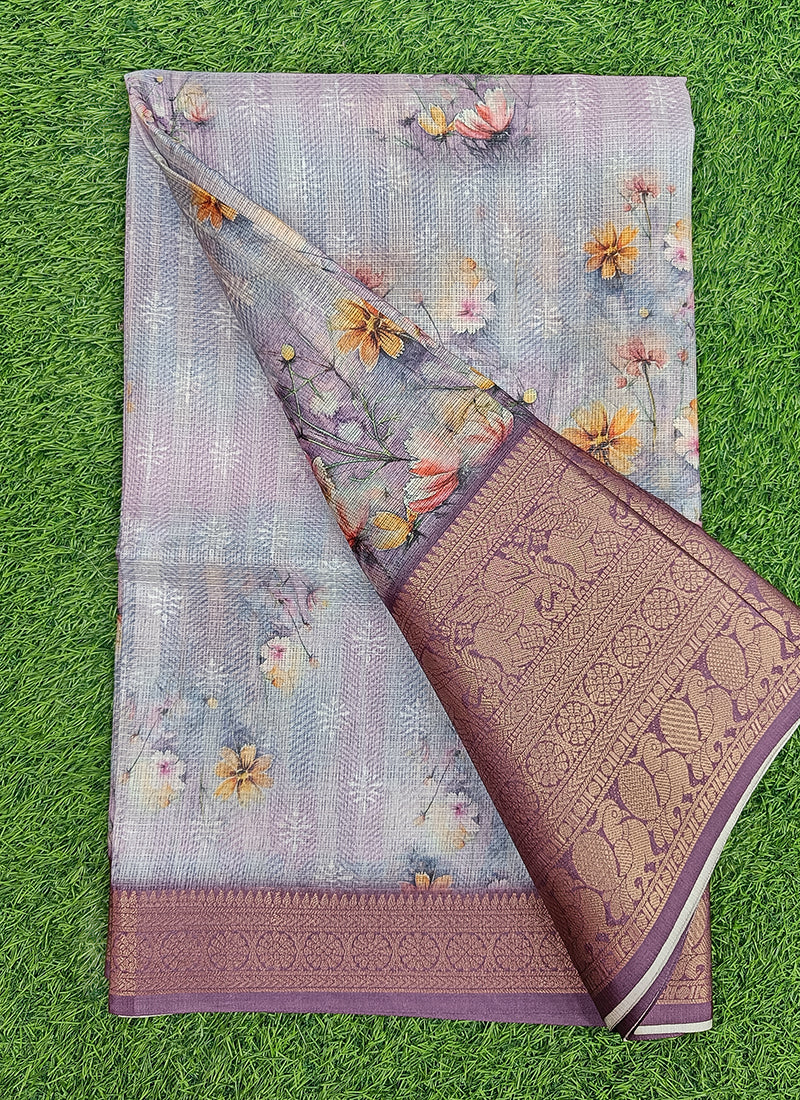 Beautiful Digital Print Kota Saree in Kanchi Borders