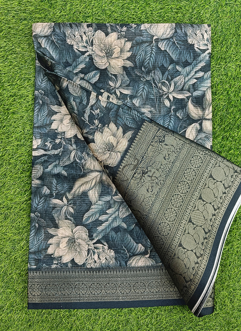 Beautiful Digital Print Kota Saree in Kanchi Borders