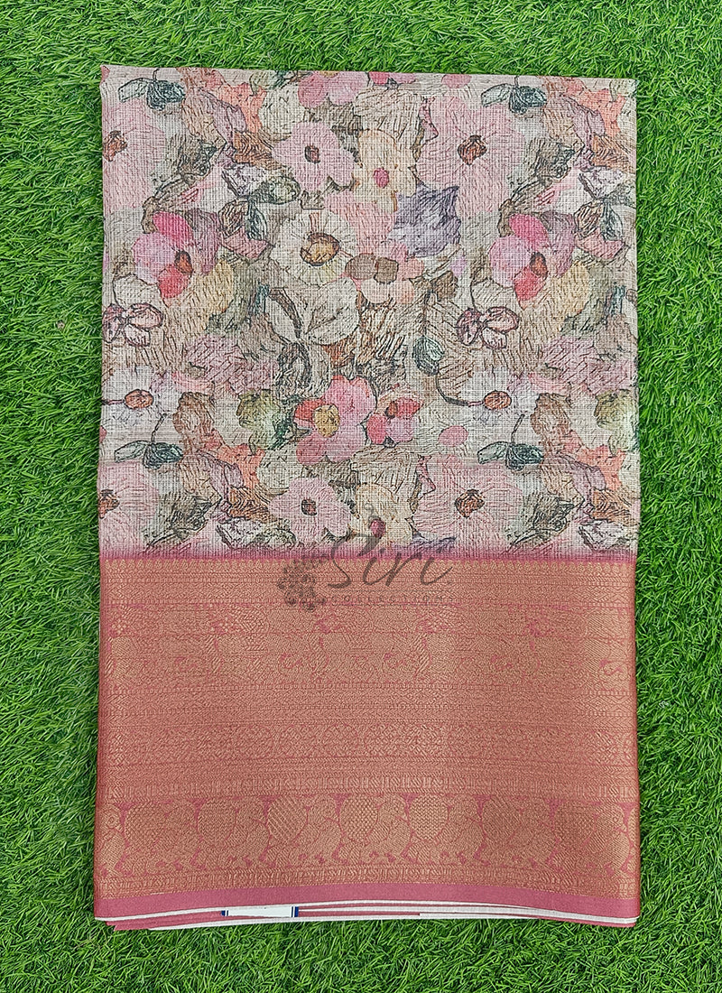 Beautiful Digital Print Kota Saree in Kanchi Borders