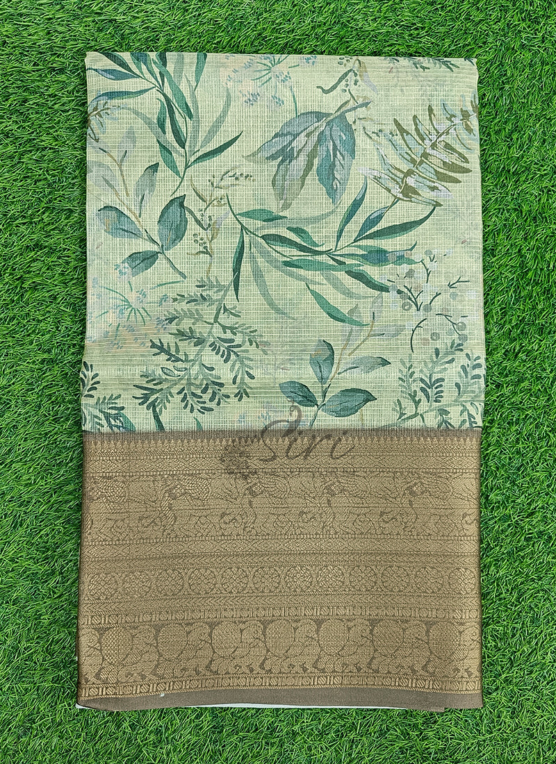 Beautiful Digital Print Kota Saree in Kanchi Borders