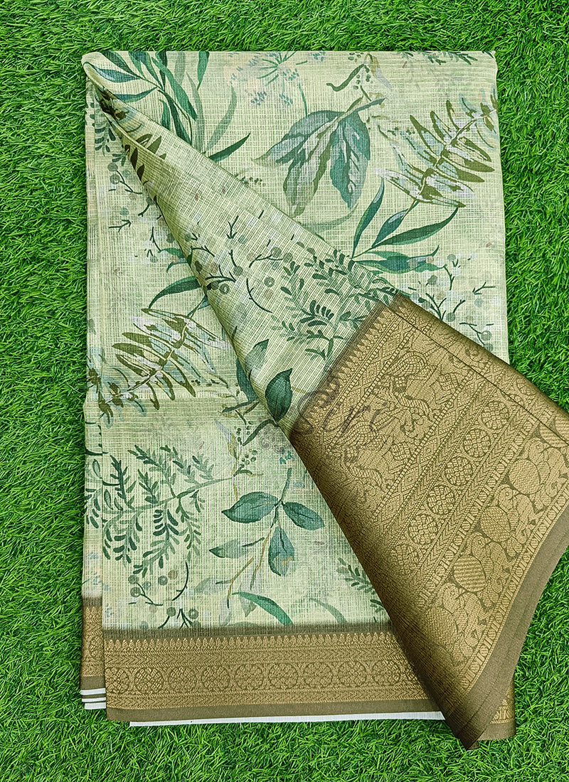 Beautiful Digital Print Kota Saree in Kanchi Borders