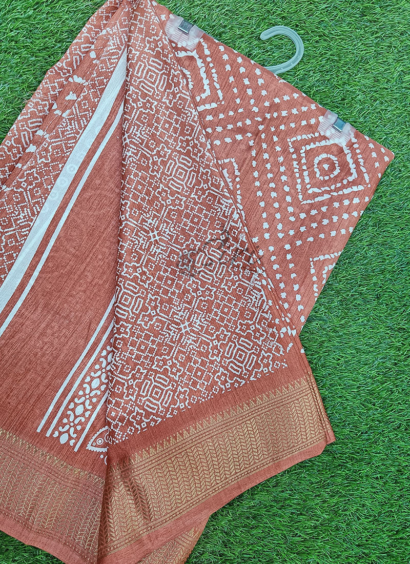 Elegant Printed Fancy Semi Silk Saree