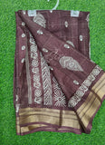 Beautiful Printed Jute Silk Saree
