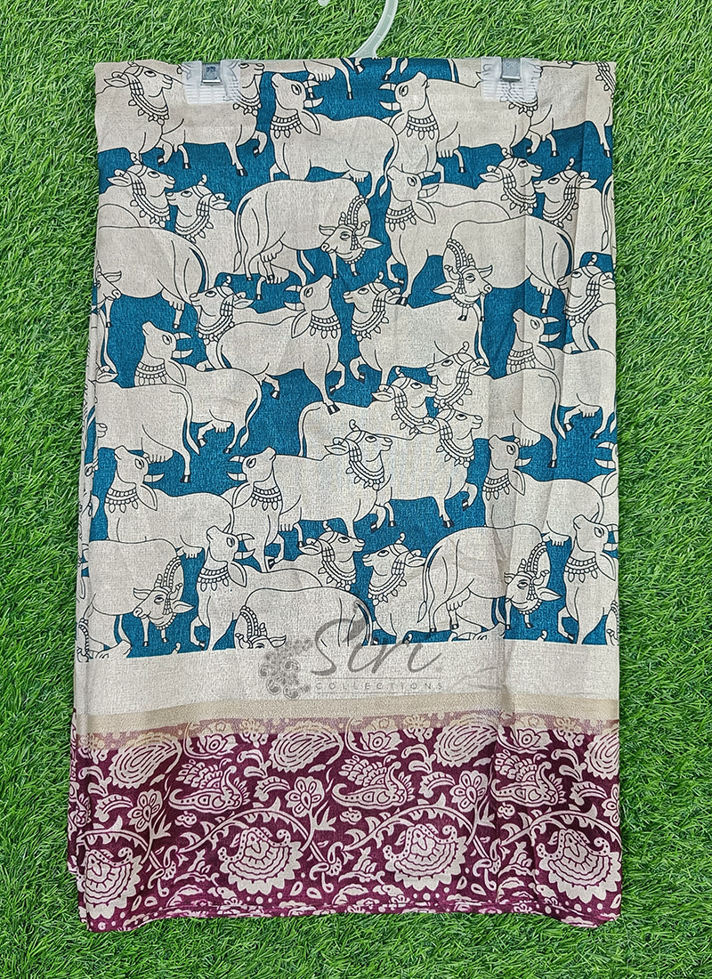 Printed Kalamkari Silk Saree