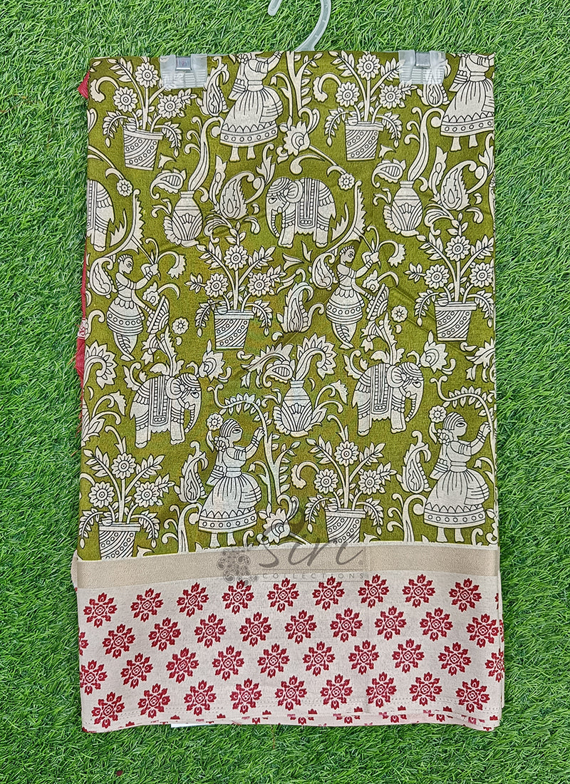 Printed Kalamkari Silk Saree